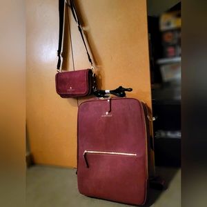 Montage Cork Backpack Set Burgundy Eco-Friendly Versatile Everyday Travel  Bag